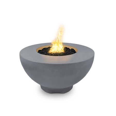 The Outdoor Plus 37 Round Sienna Fire Pit - GFRC Concrete - Gray - Match Lit - Natural Gas OPT-RF37-GRY-NG